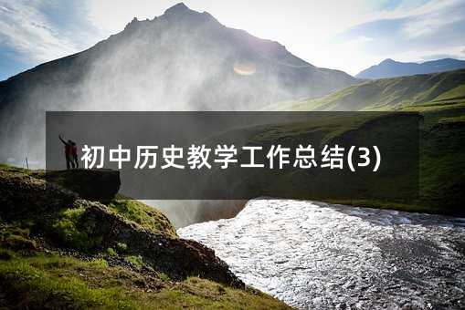 初中历史教学工作总结(3)