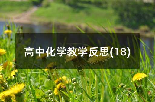 高中化学教学反思(18)