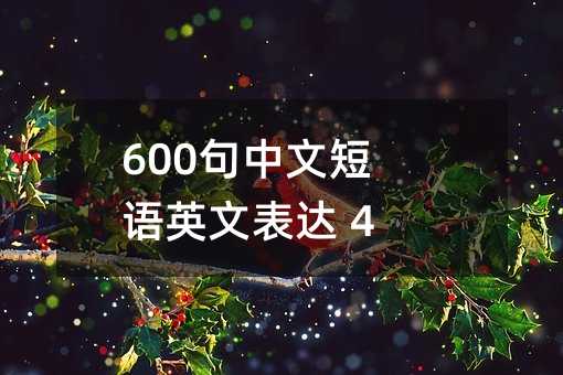 600句中文短语英文表达 4字篇