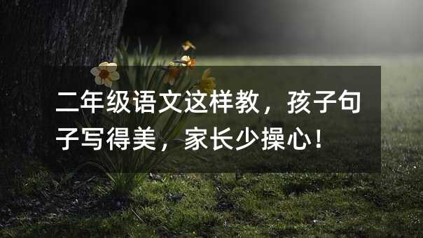 二年级语文这样教,孩子句子写得美,家长少操心!