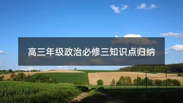 高三年级政治必修三知识点归纳